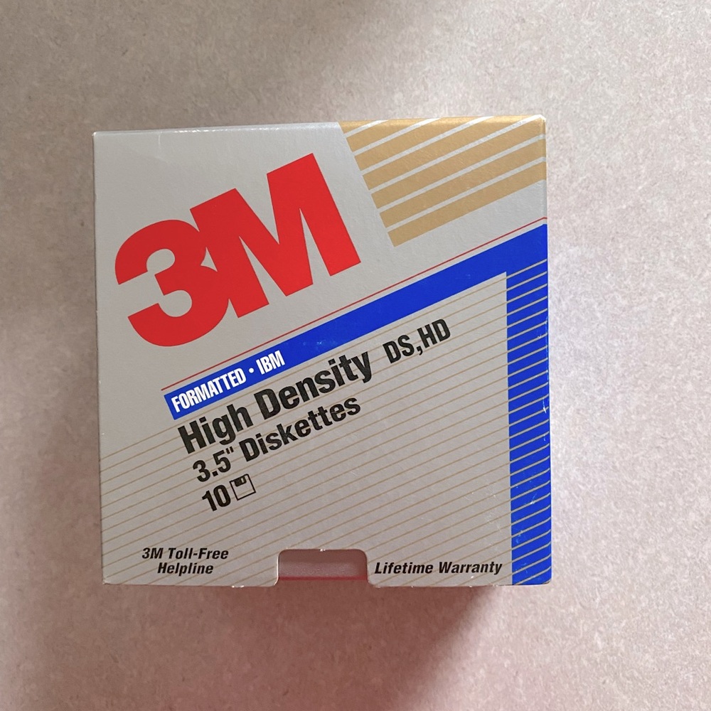 3M High Density 3.5" Diskettes 10 Pack IBM Formatted DS HD Floppy Disks